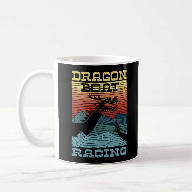 Dragon Boat Tävla Retro-utseende Kaffemugg (Vänster)