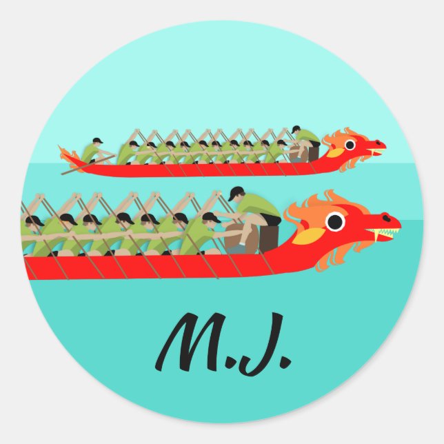 Dragon Boat Tävla Runt Klistermärke (Framsida)