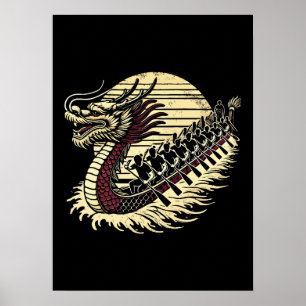 Dragon Boat Tävla - Vintage Dragon Boat Team Poster
