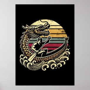 Dragon Boat Tävla - Vintage Paddler Poster