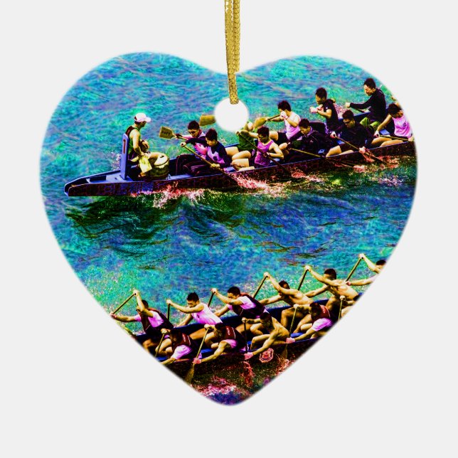 Dragon Boats e2 Julgransprydnad Keramik (Framsidan)