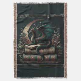 Dragon Bok Blanket | Fantasy Reader Throw | Medie Filt