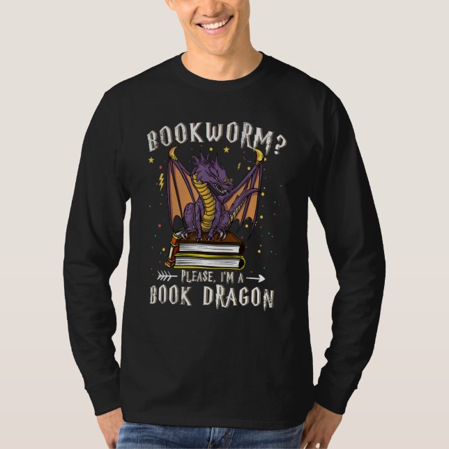 Dragon & Bok Bookworm I M A Bok Dragon T Shirt (Framsida)