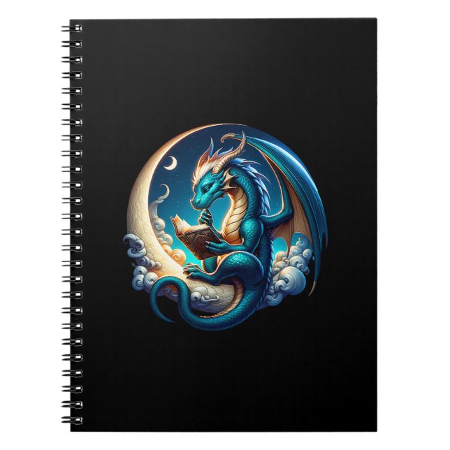 Dragon Bookworm, Moonlight Reading Anteckningsbok (Framsidan)