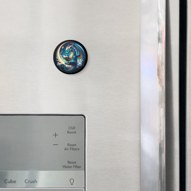 Dragon Bookworm, Moonlight Reading Tee Magnet (In Situ (Fridge))
