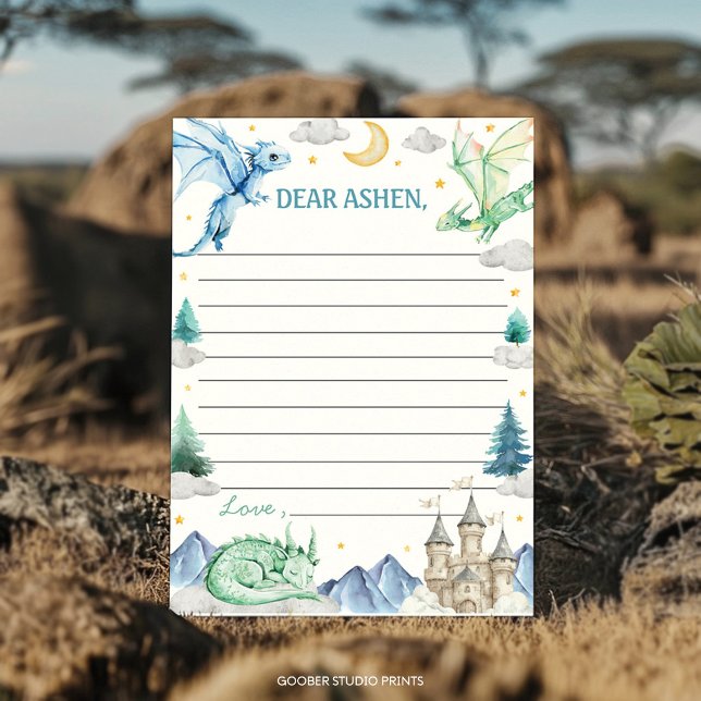 Dragon Boy Birthday Time Capsule Note Message Card Tack Kort (Skapare uppladdad)