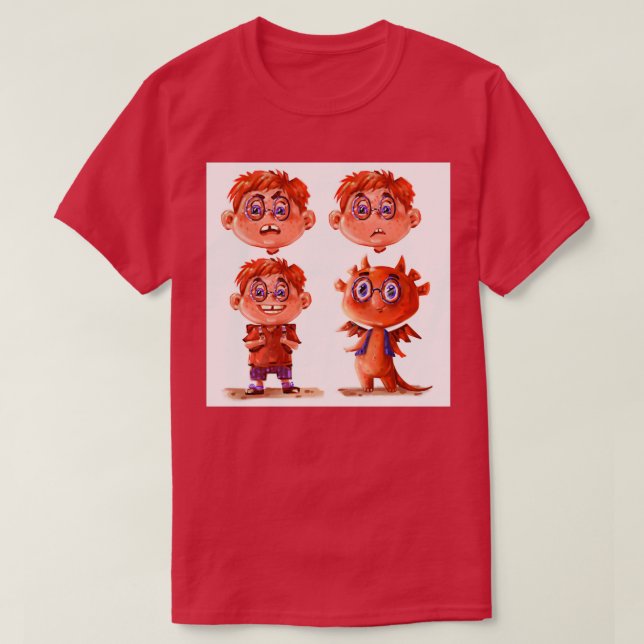 Dragon Boy porträtt T Shirt (Design framsida)