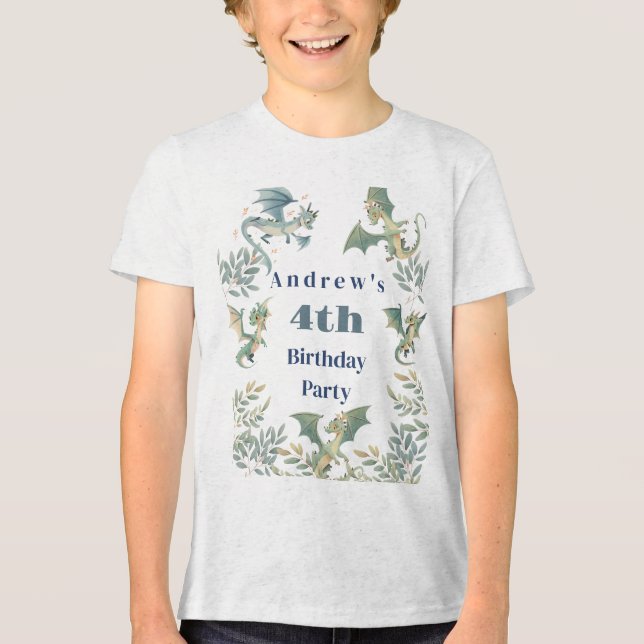 Dragon Boys 3:e 4:e Födelsedagsfesten T Shirt (Framsida)