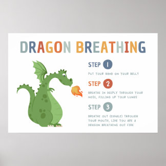 Dragon Breathing Lugn down Classroom Poster