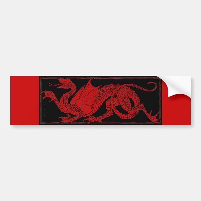 Dragon Bumper Sticker Bildekal (Framsidan)