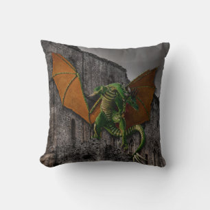 Dragon & Castle Fantasy Artwork Kudde