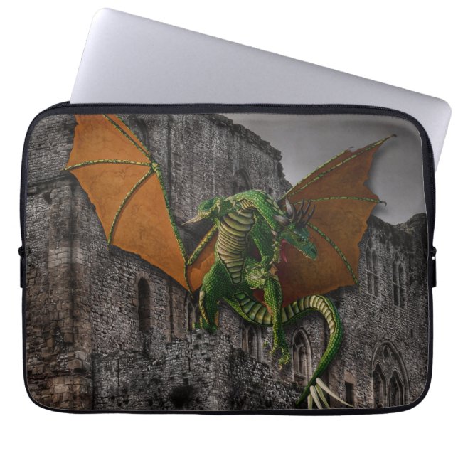 Dragon & Castle Fantasy Artwork Laptop Fodral (Framsidan)