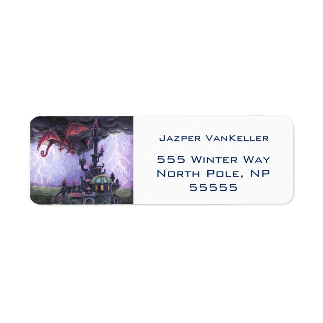 Dragon Castle Returadress Etikett (Framsidan)