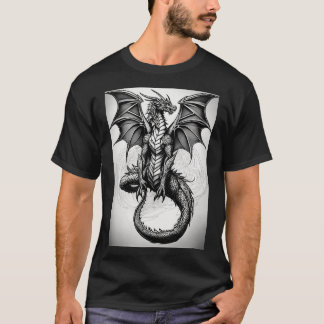 Dragon celtic Black grått abstrakt tattotröja T Shirt