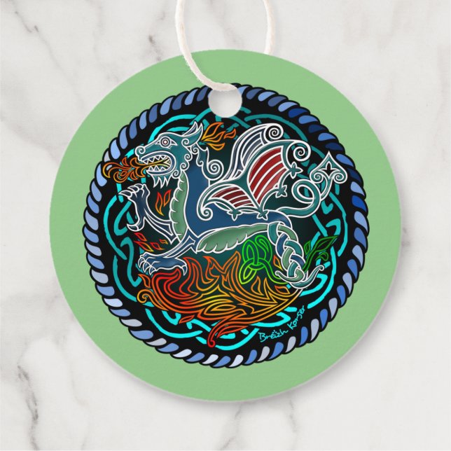 Dragon celtique gåvor etiketter (Baksida)