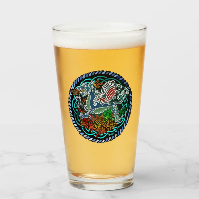 Dragon celtique glaskopp (Framsida fylld)