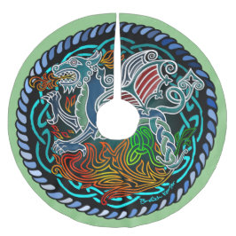 Dragon celtique julgransmatta borstad polyester