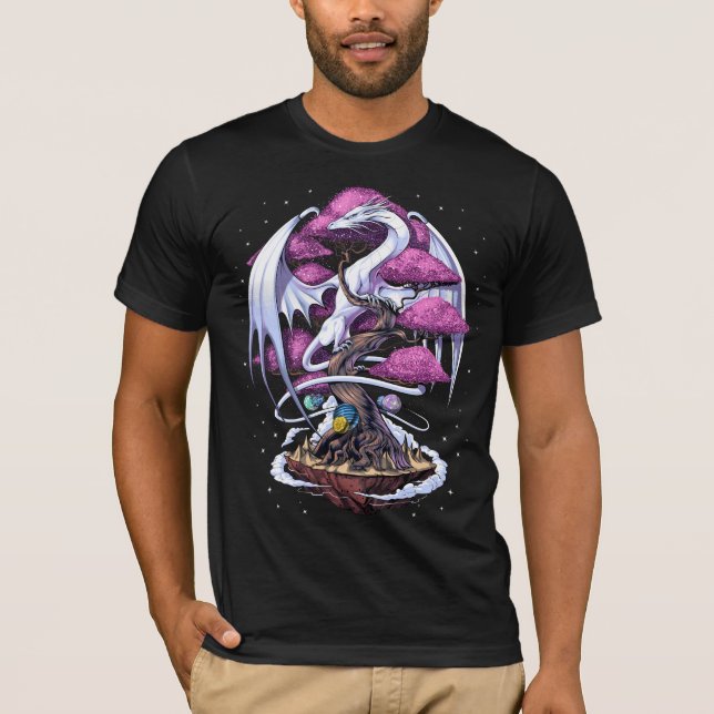 Dragon Cherry Blommar T Shirt (Framsida)