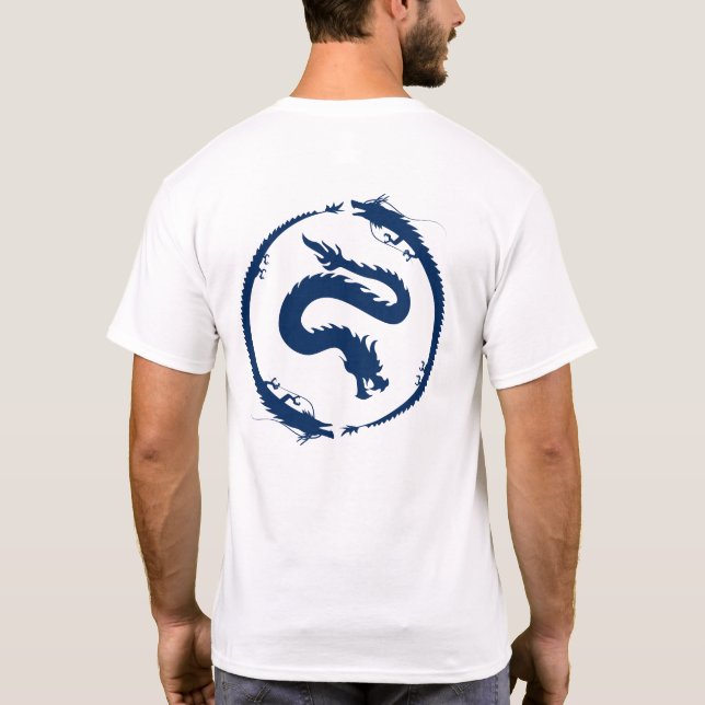 Dragon Circle in dark Dark Blue T Shirt (Baksida)