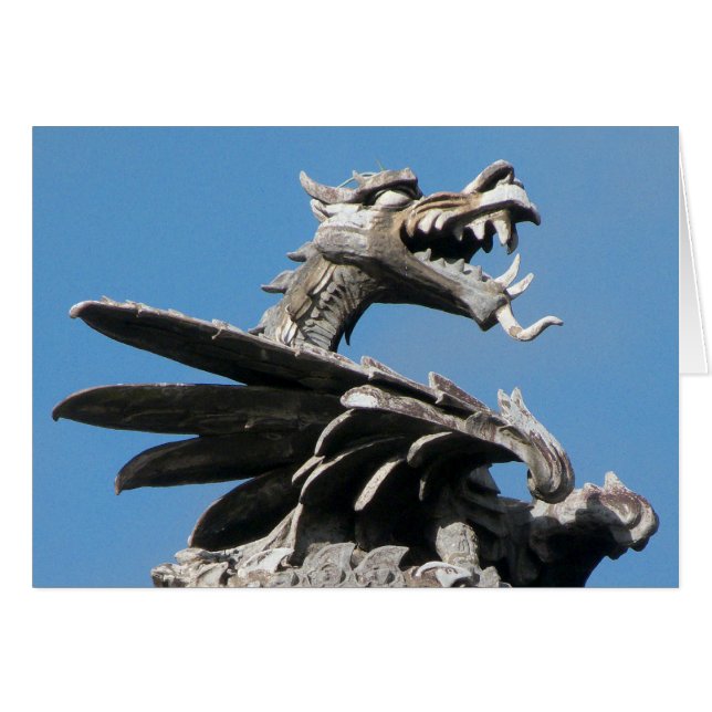 Dragon, City Hall, Cardiff, Wales, UK Hälsningskort (Framsidan Horizontal)