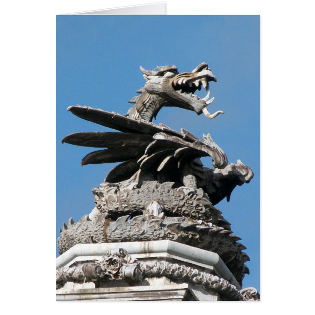 Dragon, City Hall, Cardiff, Wales, UK Hälsningskort (Framsidan)