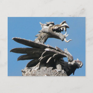 Dragon, City Hall Cardiff, Wales, UK Vykort