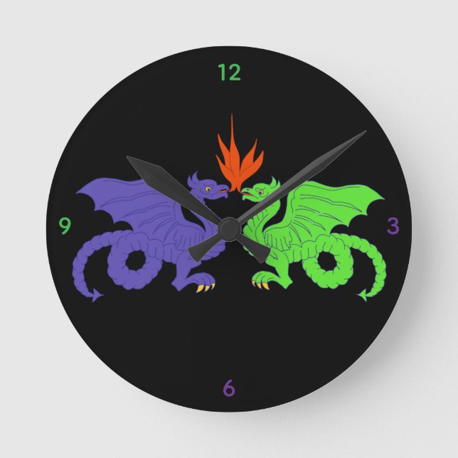 Dragon Clock Rund Klocka (Framsida)