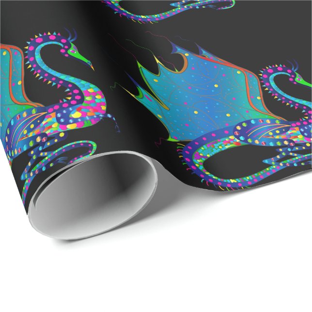 Dragon Colorful Kaleidoscope-samling Presentpapper (Rullad Hörn)