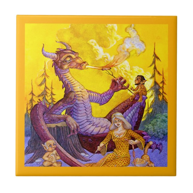 Dragon Cookout Kakelplatta (Framsidan)
