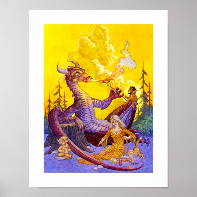 Dragon Cookout Skriv ut Poster (Framsidan)