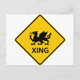 Dragon Crossing Highway-tecken Vykort
