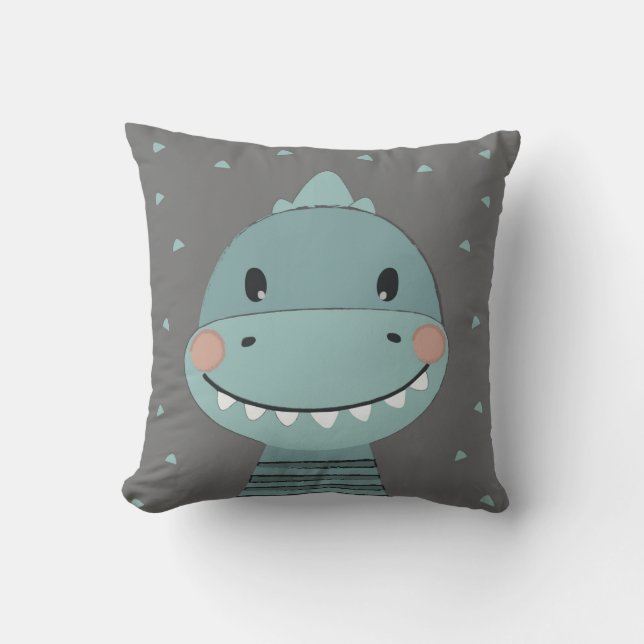 Dragon Cute Tecknad Kids Baby Pillow Kudde (Framsida)