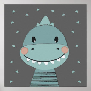 Dragon Cute Tecknad Kids Pojke Poster