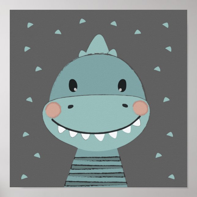 Dragon Cute Tecknad Kids Pojke Poster (Framsidan)