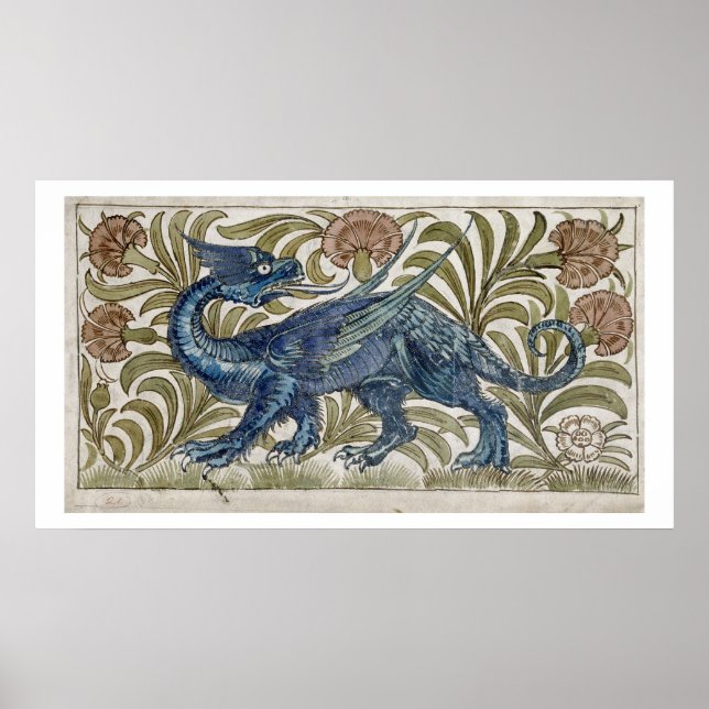 'Dragon' design for a tile (w/c on paper) Poster (Framsidan)