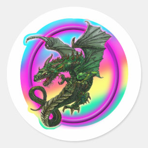 Dragon design runt klistermärke