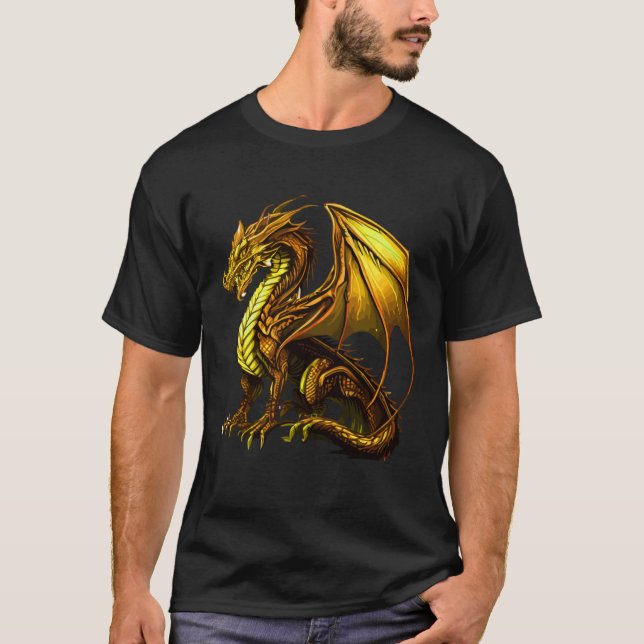 Dragon Desing Mythical Creature T Shirt (Framsida)
