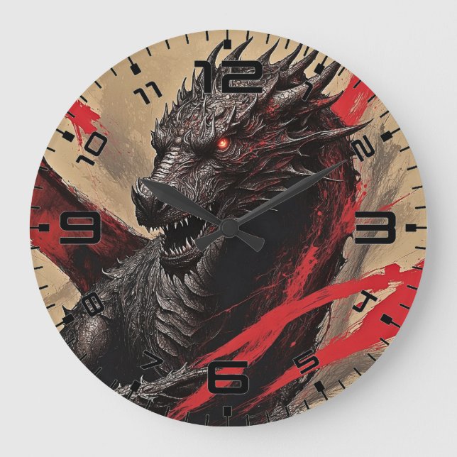 Dragon Dreamscape Wall Clock Stor Klocka (Framsida)