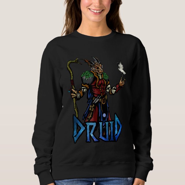 Dragon Druid D20 Roleplay Rpg Fantasy Tabletop T Shirt (Framsida)
