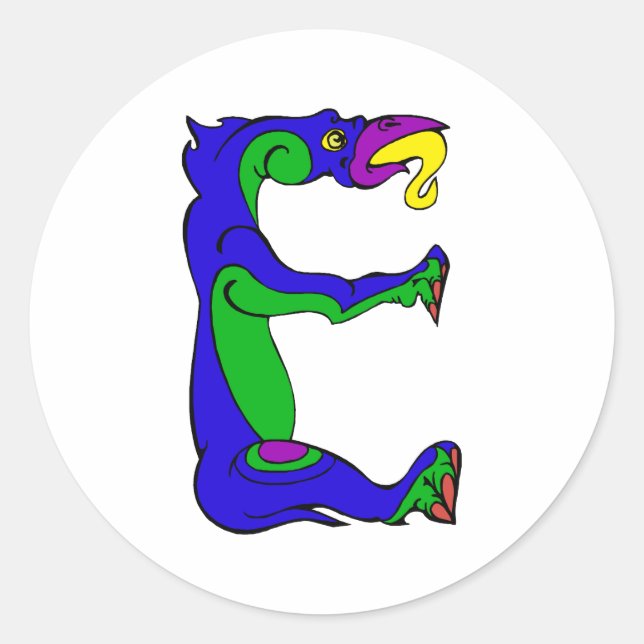 dragon E Runt Klistermärke (Framsida)