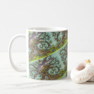 DRAGON EGGS, NEST, MEDIEVAL LAIR, FANTASY FOLK ART KAFFEMUGG