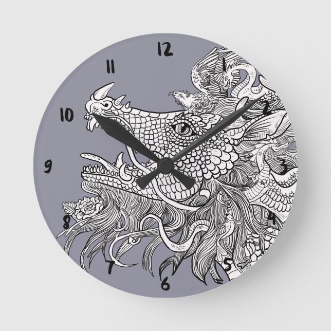 Dragon Enchantment Rund Klocka (Framsida)