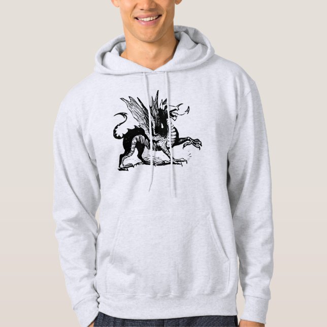 Dragon Engrave - Black Hoodie (Framsida)