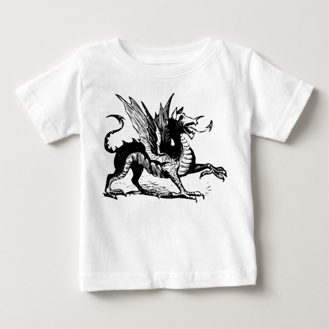 Dragon Engrave - Black T-shirt (Framsida)