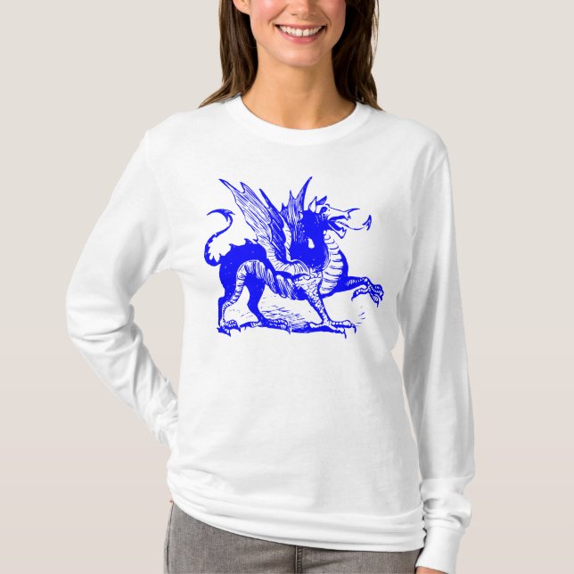 Dragon Engrave - Blue Tee (Framsida)