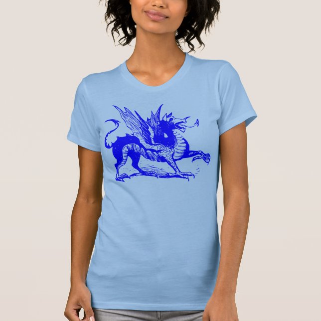 Dragon Engrave - Blue Tee (Framsida)