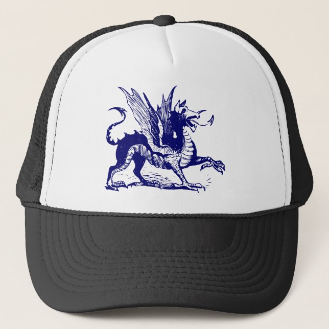 Dragon Engrave - Deep Navy Truckerkeps (Framsida)