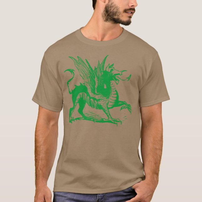 Dragon Engrave - Grass Grönt Tee (Framsida)