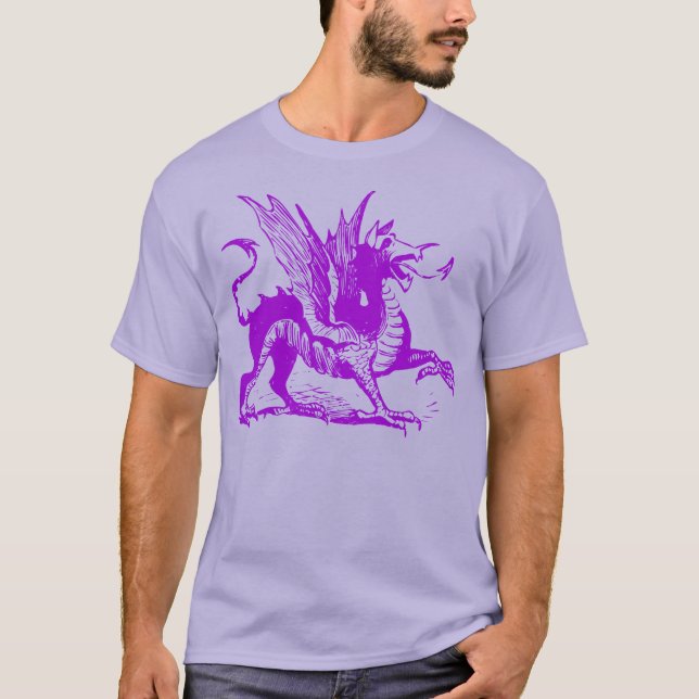 Dragon Engrave - Lila T-shirt (Framsida)