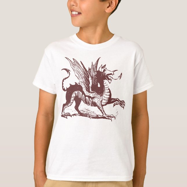 Dragon Engrave - Mörk Brown T-shirt (Framsida)
